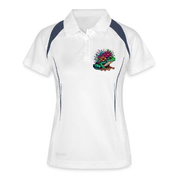 Grenouille - Polo respirant Femme - blanc/marine - Devant