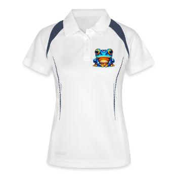 Grenouille - Polo respirant Femme - blanc/marine - Devant