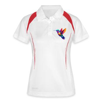 Kolibri - Frauen Polo atmungsaktiv - Weiß/Navy - Vorne