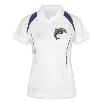 Dauphin - Polo respirant Femme - blanc/marine - Devant