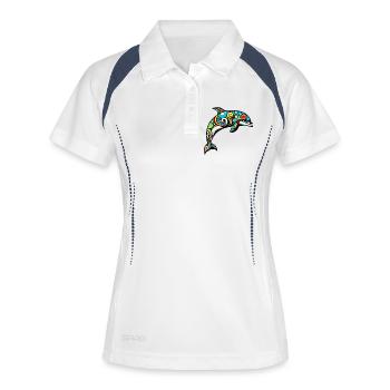 Dauphin - Polo respirant Femme - blanc/marine - Devant