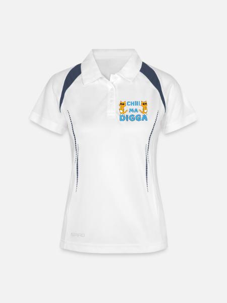 Chill ma Digga - funny cat with sunglasses - Women's Polo breathable - white/navy