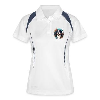 Bouvier bernois - Polo respirant Femme - blanc/marine - Devant