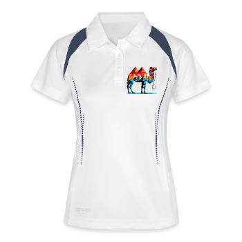 Kamel - Frauen Polo atmungsaktiv - Weiß/Navy - Vorne