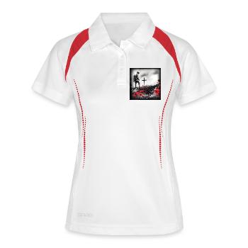 World war 2 remembrance day painting. Never Forget - Women's Polo breathable - white/navy - Front