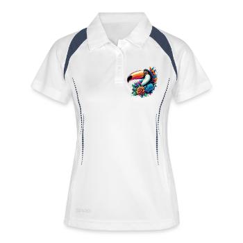 Toucan - Polo respirant Femme - blanc/marine - Devant
