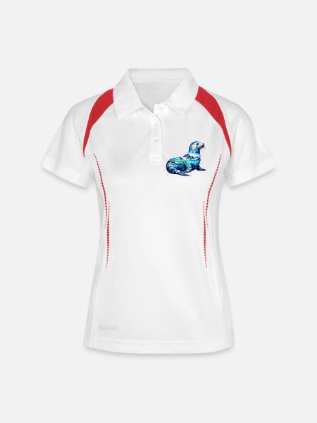Phoque - Polo respirant Femme - blanc/marine