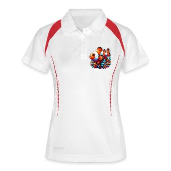Poisson-clown - Polo respirant Femme - blanc/marine - Devant