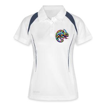 Caméléon - Polo respirant Femme - blanc/marine - Devant