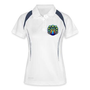 Paon - Polo respirant Femme - blanc/marine - Devant