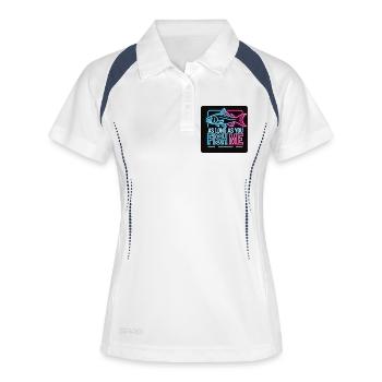 Solange du mich fischst Barsch Design - Frauen Polo atmungsaktiv - Weiß/Navy - Vorne