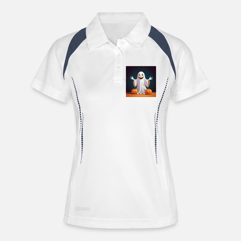 Halloween Ghost with Pumpkins - Women's Polo breathable - white/navy