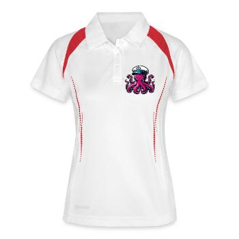 Pieuvre - Polo respirant Femme - blanc/marine - Devant