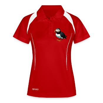 Macareux - Polo respirant Femme - blanc/marine - Devant