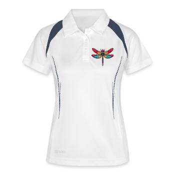 Libellule - Polo respirant Femme - blanc/marine - Devant