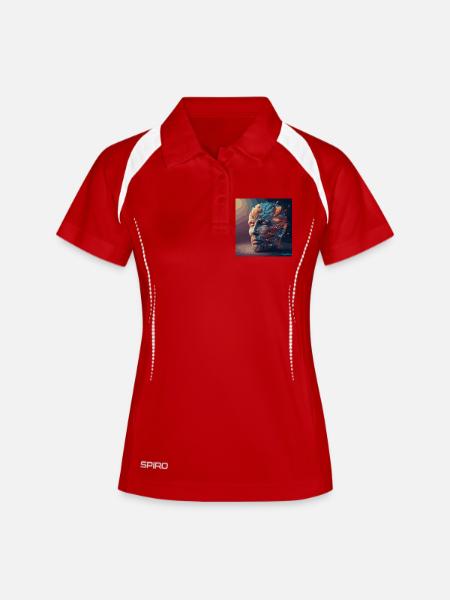 "Power of Nature" - Artistic Hoodie by Profit Mind - Women's Polo breathable - white/navy
