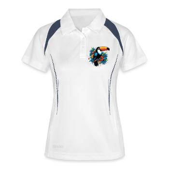 Tukan - Frauen Polo atmungsaktiv - Weiß/Navy - Vorne