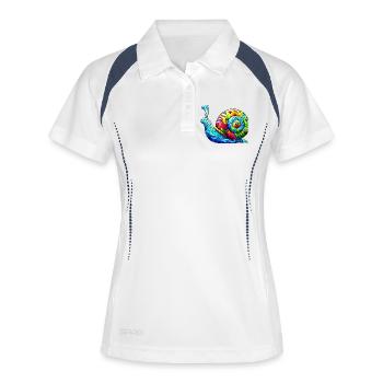 Escargot - Polo respirant Femme - blanc/marine - Devant