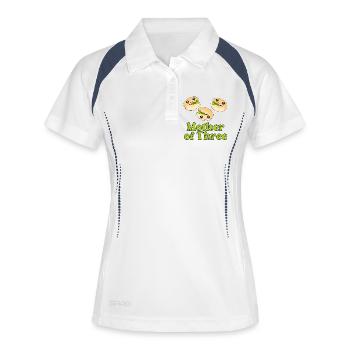 MUTTER VON DREI KINDERN - PISTACHIO KIDS - Frauen Polo atmungsaktiv - Weiß/Navy - Vorne