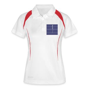 Bretagne - La Petite Bretonne en Marinière - Polo respirant Femme - blanc/marine - Devant
