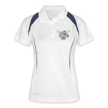 Drolliger Koala Bär Mit Koala Baby - Frauen Polo atmungsaktiv - Weiß/Navy - Vorne