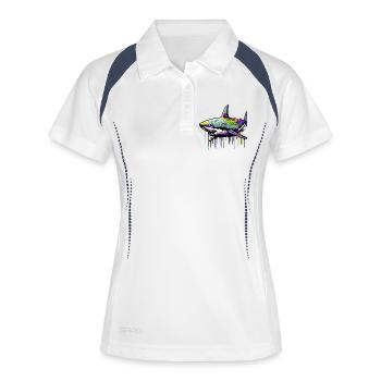 Requin - Polo respirant Femme - blanc/marine - Devant