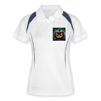 Halloween, Pumpkin, Monster - Women's Polo breathable - white/navy - Front