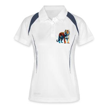Tiger - Frauen Polo atmungsaktiv - Weiß/Navy - Vorne