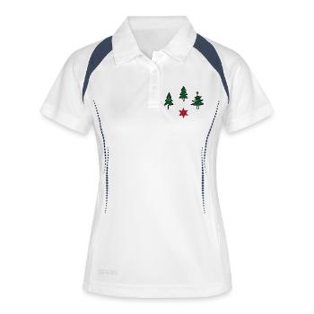 Design zu Weihnachten - Frauen Polo atmungsaktiv - Weiß/Navy - Vorne