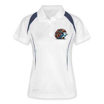Hérisson - Polo respirant Femme - blanc/marine - Devant