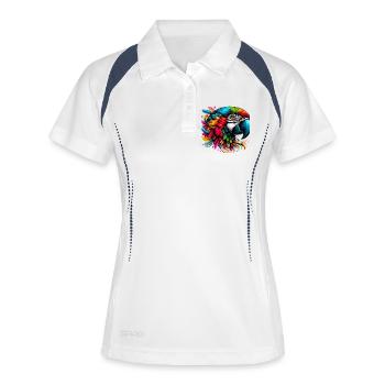 Perroquet - Polo respirant Femme - blanc/marine - Devant