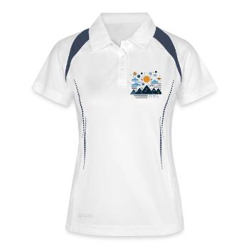 Gebirge - Frauen Polo atmungsaktiv - Weiß/Navy - Vorne