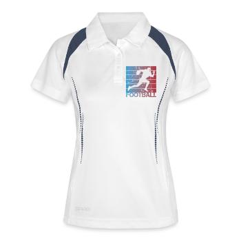 Footballeur - Polo respirant Femme - blanc/marine - Devant