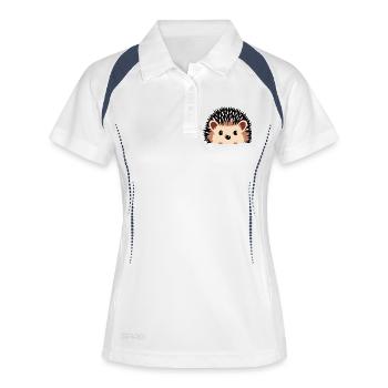 Igel - Frauen Polo atmungsaktiv - Weiß/Navy - Vorne