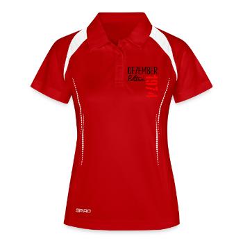 52. GEBURTSTAG DEZEMBER 1974 - Frauen Polo atmungsaktiv - Weiß/Navy - Vorne