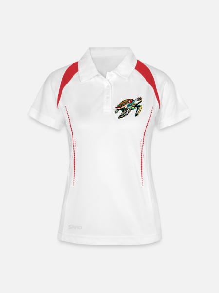Tortue - Polo respirant Femme - blanc/marine