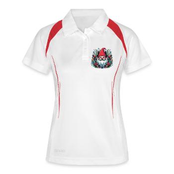 Gnom - Frauen Polo atmungsaktiv - Weiß/Navy - Vorne