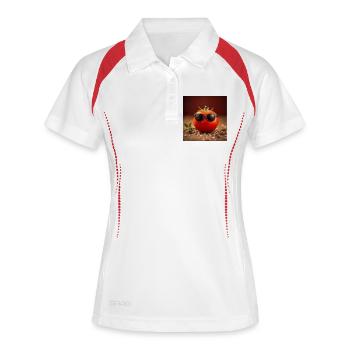 Tomate stylée - Polo respirant Femme - blanc/marine - Devant