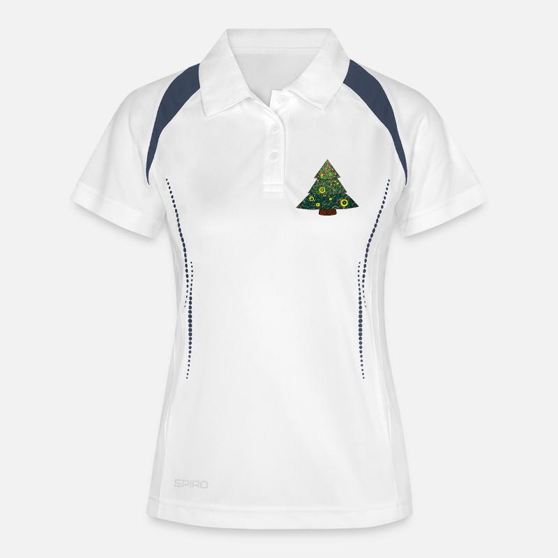 Candy Canes Christmas Tree Mandala - Women's Polo breathable - white/navy