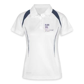 flûte - Polo respirant Femme - blanc/marine - Devant