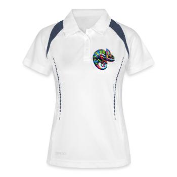 Caméléon - Polo respirant Femme - blanc/marine - Devant