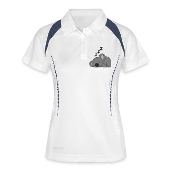 koala endormi - Polo respirant Femme - blanc/marine - Devant