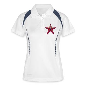 Étoile de mer - Polo respirant Femme - blanc/marine - Devant