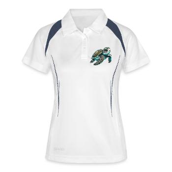 Tortue - Polo respirant Femme - blanc/marine - Devant
