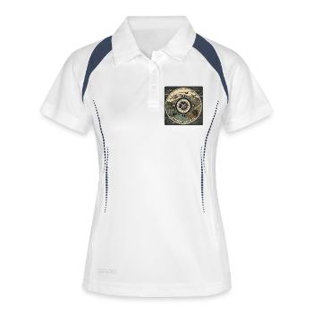 Là où le vent nous emporte – Nature Compass Design - Polo respirant Femme - blanc/marine - Devant