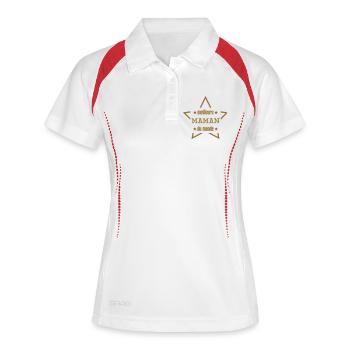 Meilleure Maman du Monde - Fête des Mères - Polo respirant Femme - blanc/marine - Devant
