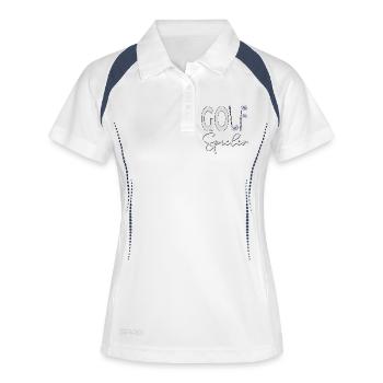 GOLFSPIELER GOLFSCHLÄGER - Frauen Polo atmungsaktiv - Weiß/Navy - Vorne
