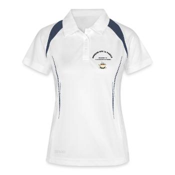 Café à offrir - Polo respirant Femme - blanc/marine - Devant
