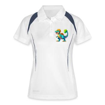 Dinosaure - Polo respirant Femme - blanc/marine - Devant