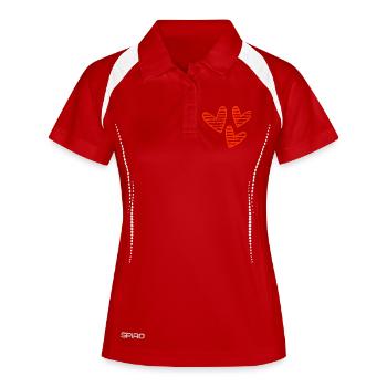 VALENTINE'S DAY. Bachelorette party. I LOVE YOU. I LOVE YOU. LOVE - Women's Polo breathable - white/navy - Front